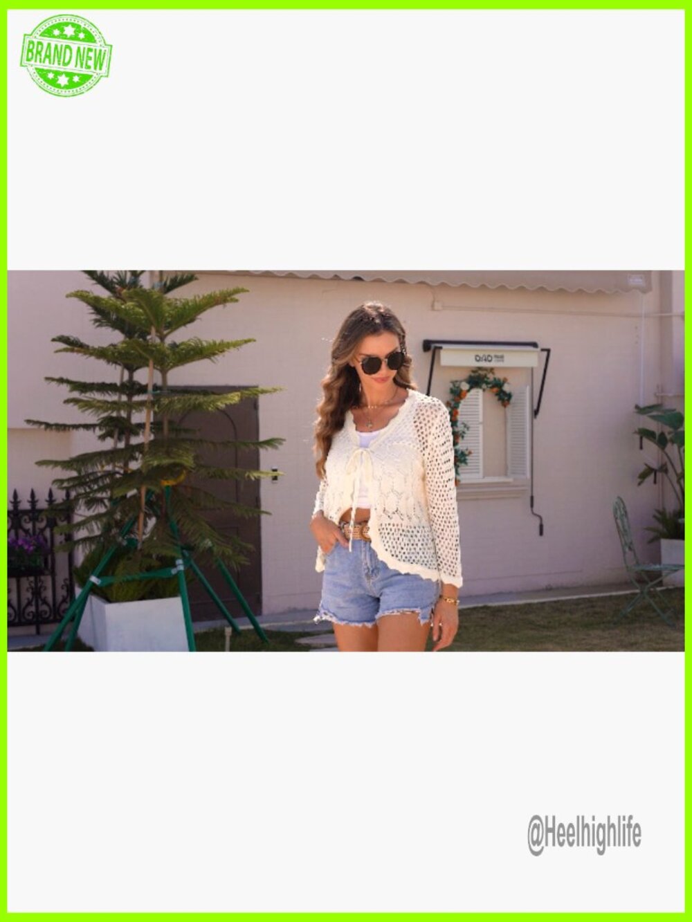 Crochet Tie Front Cropped Cardigan Shrug Bolero for Dresses Lightweight Summer - Picture 7 of 7